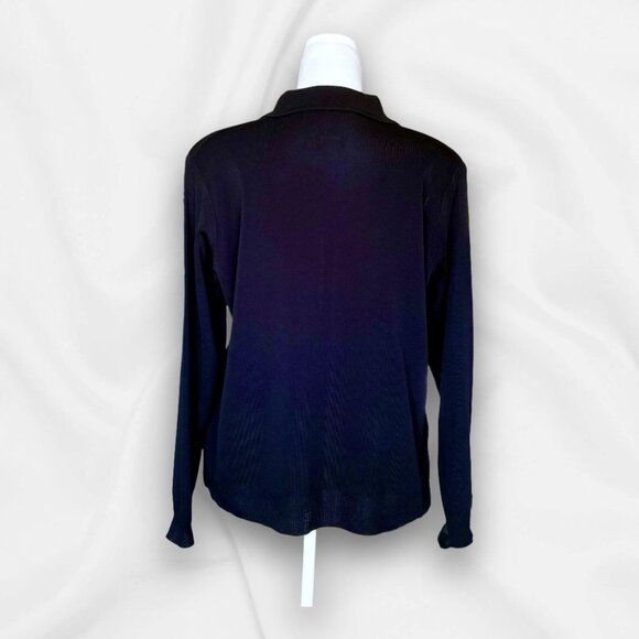 Vintage Misook Brown & Black Cardigan Officewear, Careerwear, Old Money, Classic - Picture 3 of 8